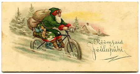 Papai Noel de bicicleta