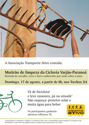 convite para mutirão na ciclovia